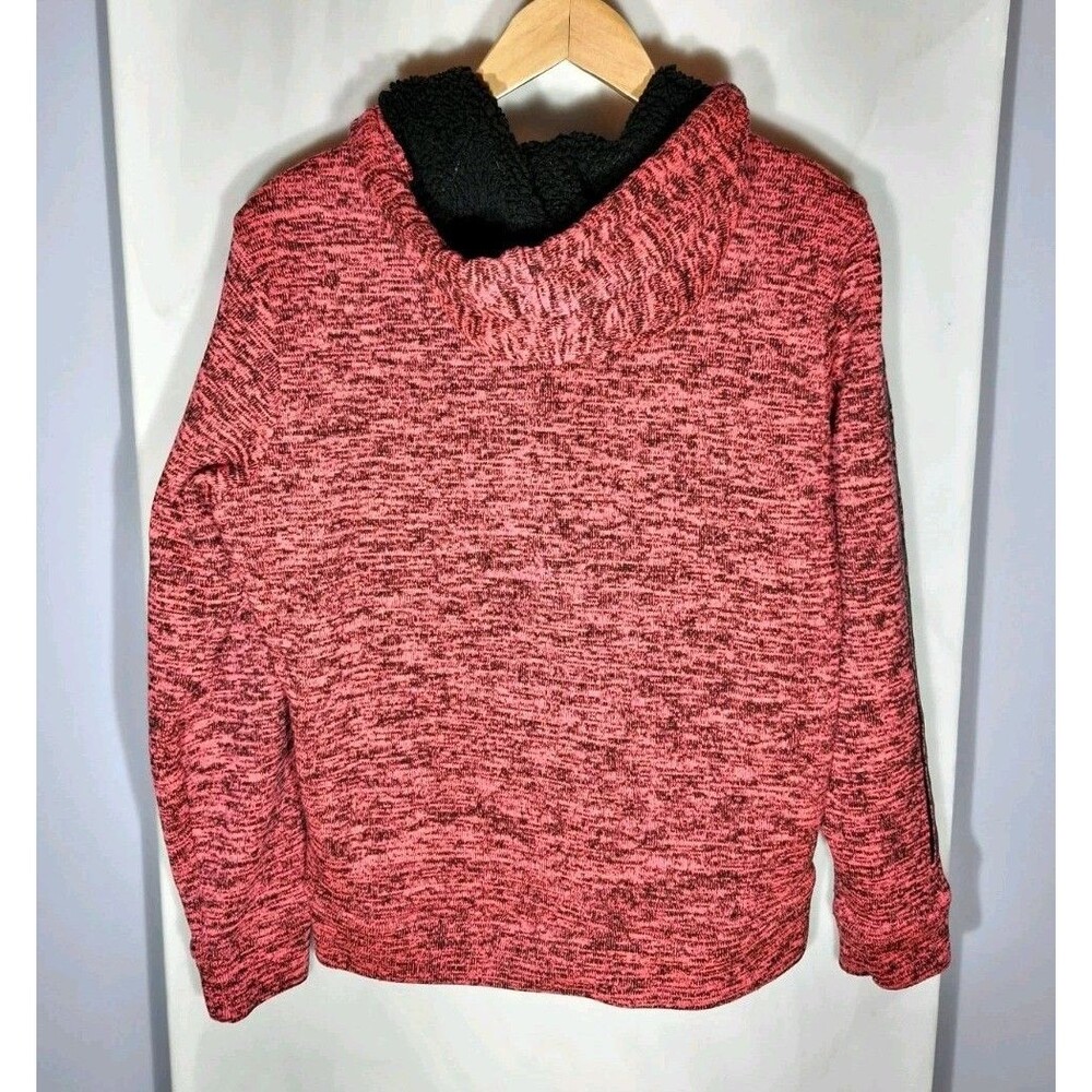 Canada Weather Gear Women's L Sherpa Lined Hooded Knit Jacket Pink Black Outdoor - Picture 6 of 11